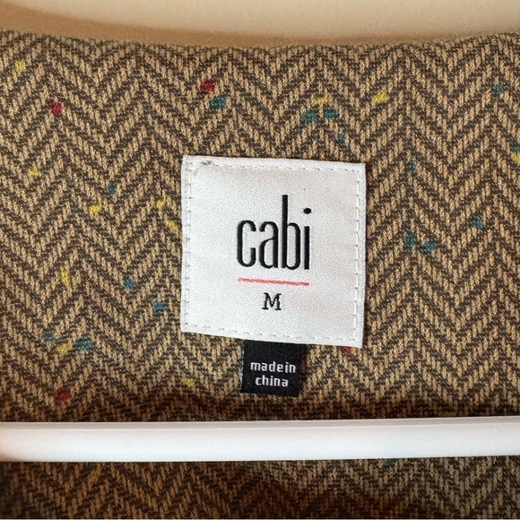 CAbi Penny Tan Herringbone Multi Speckled Button Front Blazer EUC - Picture 4 of 7